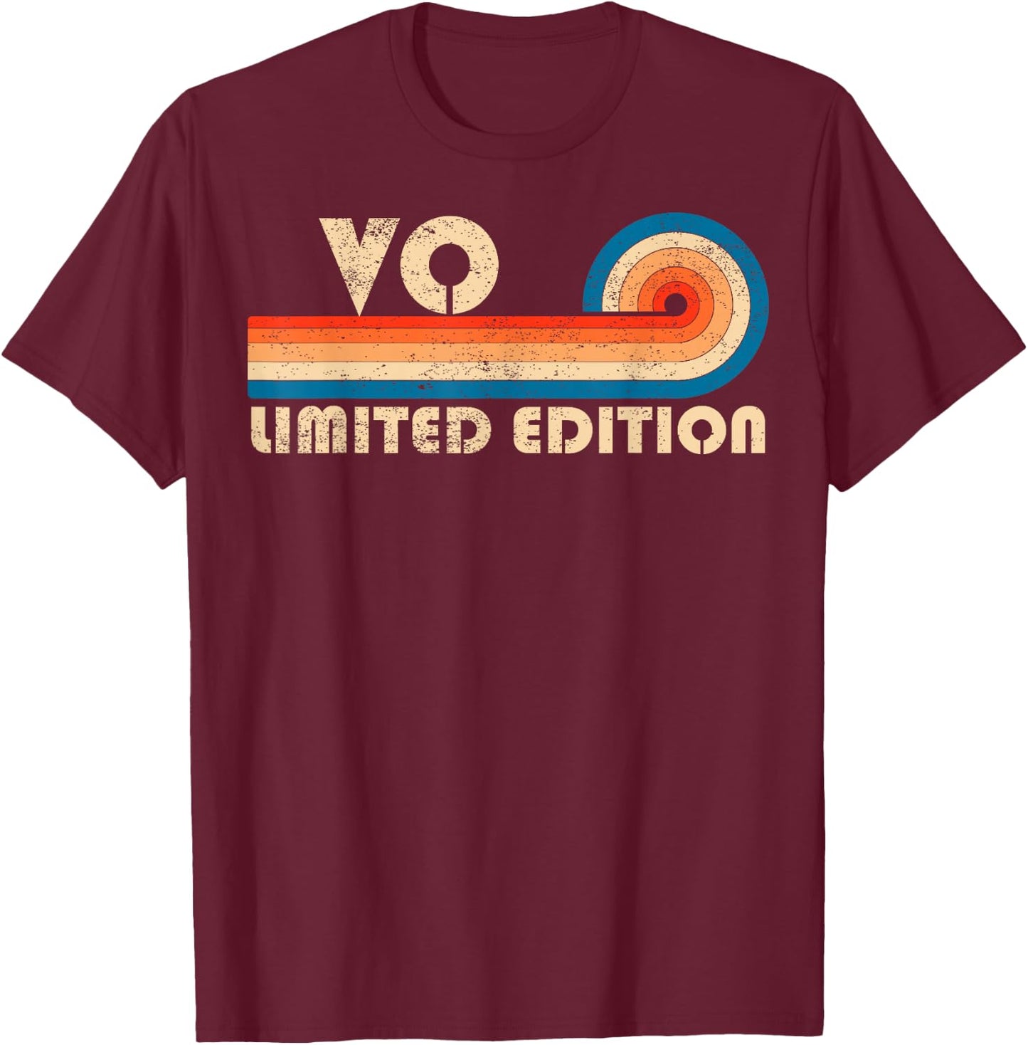 VO Surname Retro Vintage 80s 90s Birthday Reunion T-Shirt - T-Shirt | Maroon