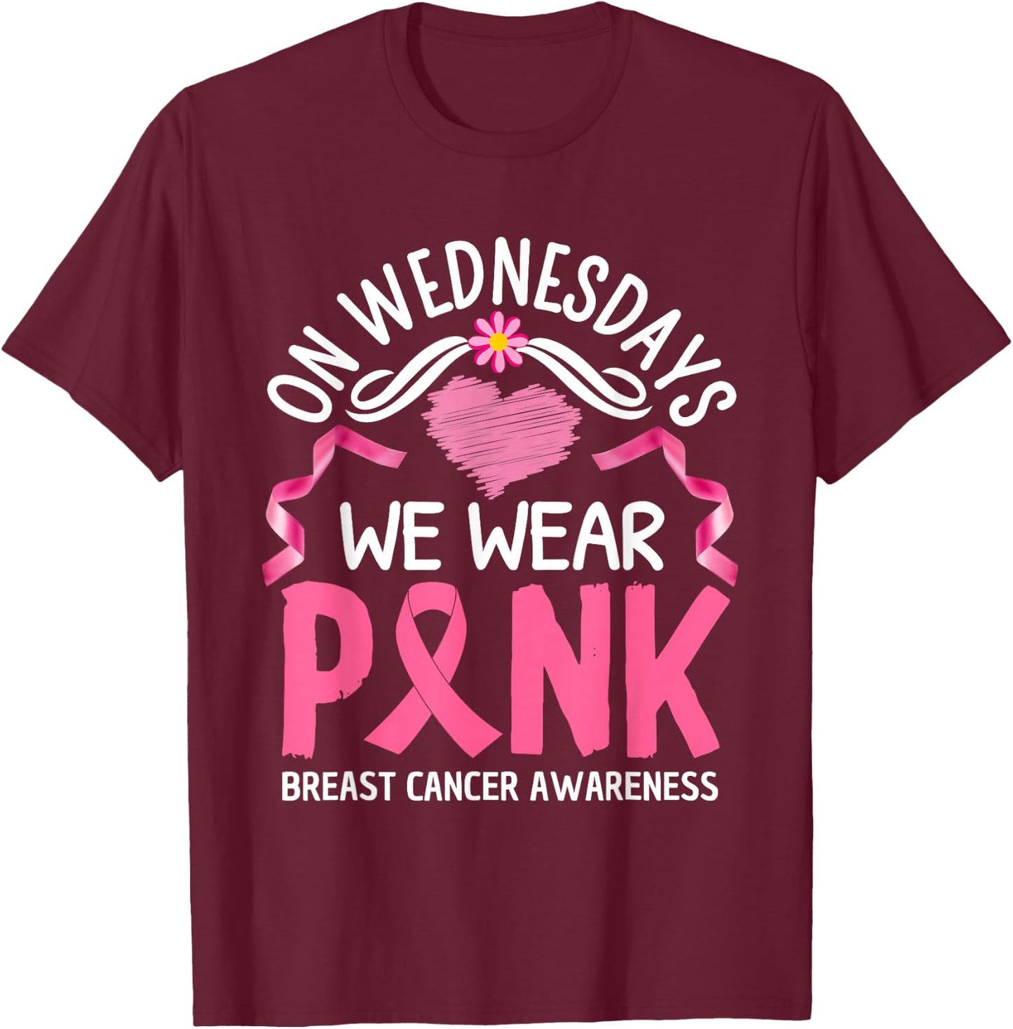 On Wednesday We Wear Pink T-Shirt - T-Shirt | Maroon