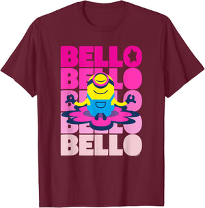 Minions Stuart Bello Meditation Text Stack T-Shirt - T-Shirt | Maroon