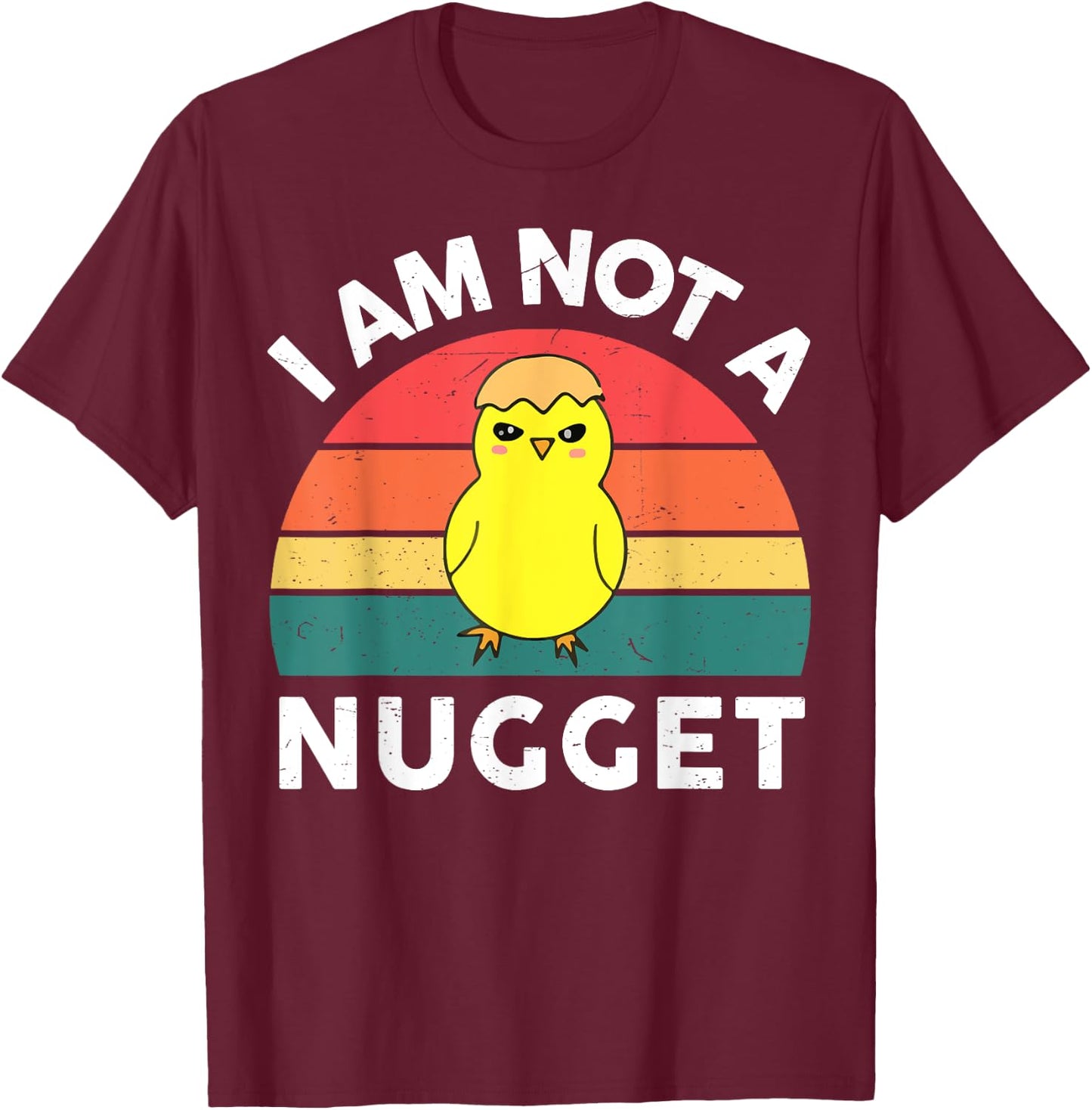 CAT Vegan-Shirt I Am Not Nugget Men Women Funny Vegetarian Gift T-Shirt - T-Shirt | Maroon