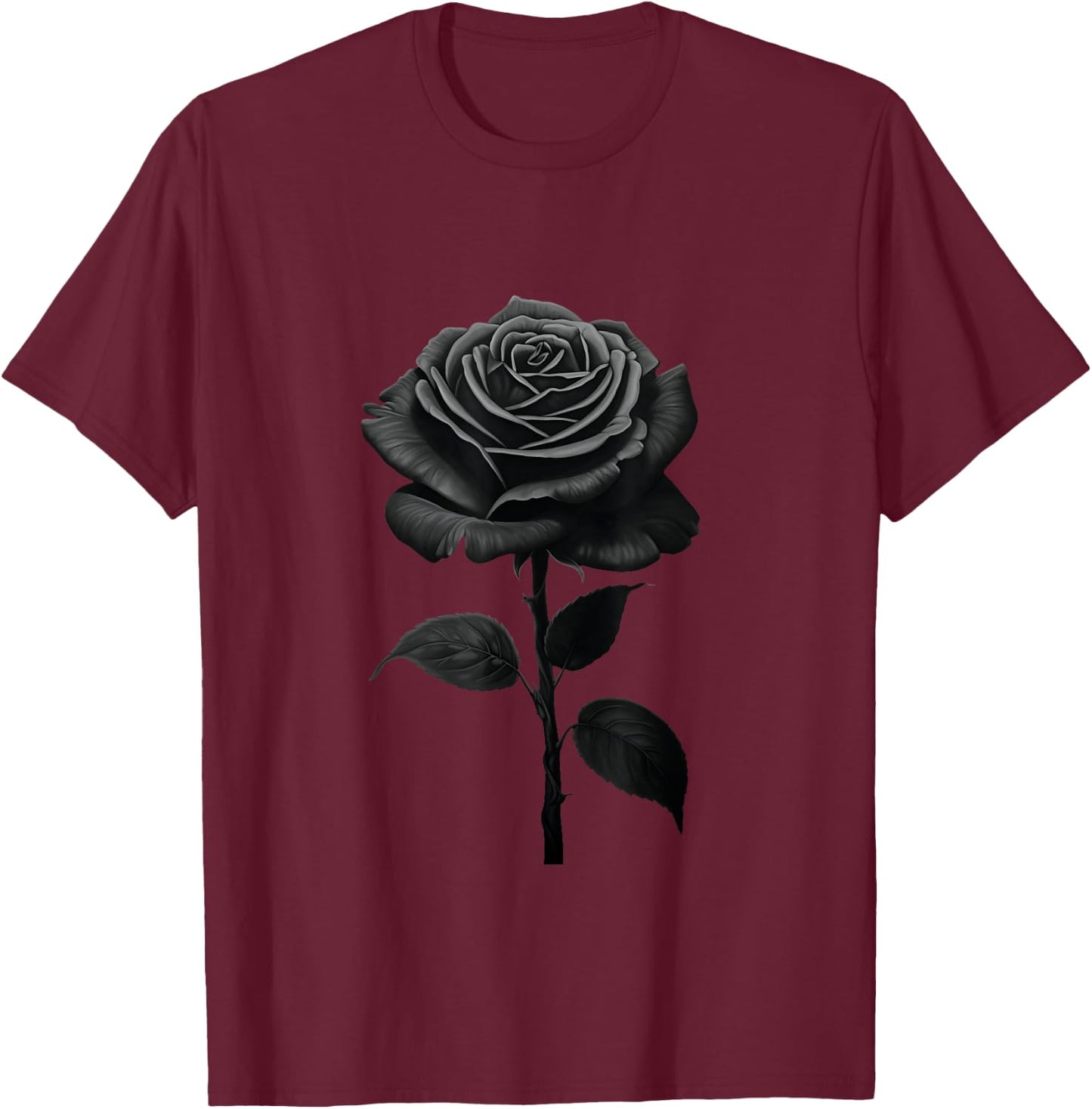 Black Rose T-Shirt - T-Shirt | Maroon