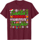 Santa's Favorite Substitute Teacher Shirt Funny Christmas T-Shirt - T-Shirt | Maroon