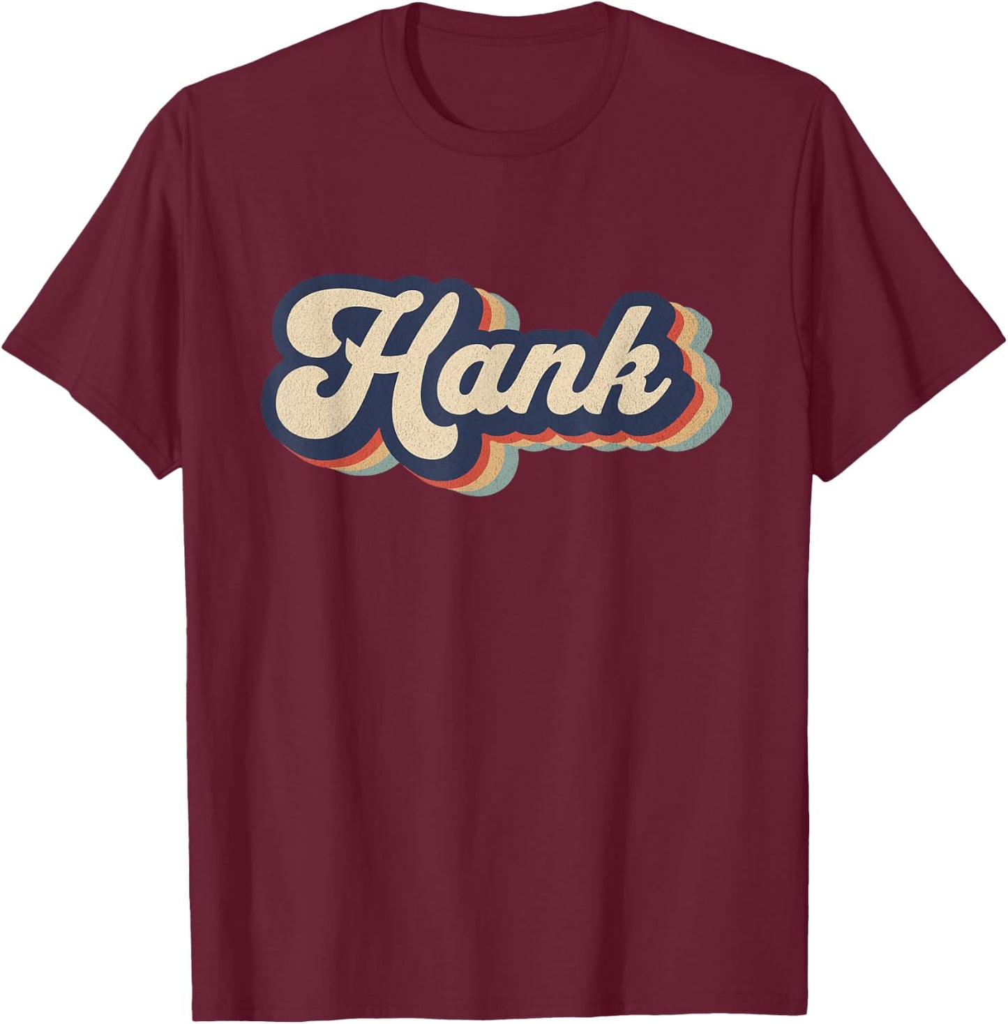 Retro Vintage Hank Name Personalized T-Shirt - T-Shirt | Maroon