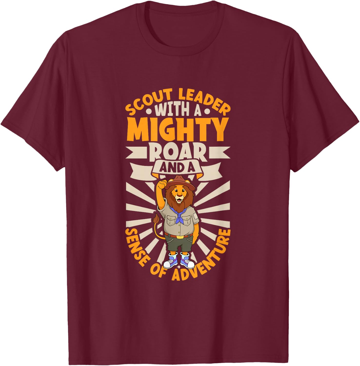 Lion is Scout Leader T-Shirt - T-Shirt | Maroon