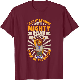 Lion is Scout Leader T-Shirt - T-Shirt | Maroon