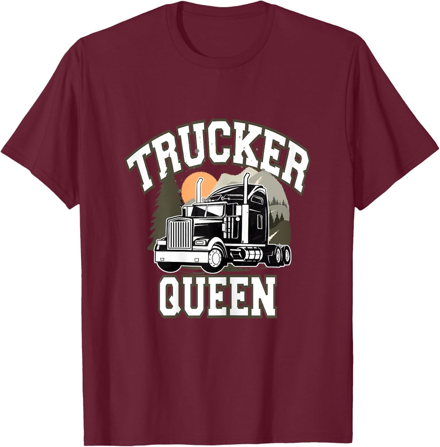 Trucker Queen Truck professional driver truck driver woman T-Shirt - T-Shirt | Maroon