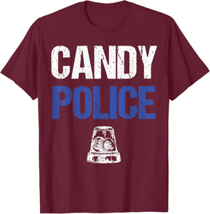 Candy Police Funny Halloween Gift Kids Boys Men Women T-Shirt - T-Shirt | Maroon