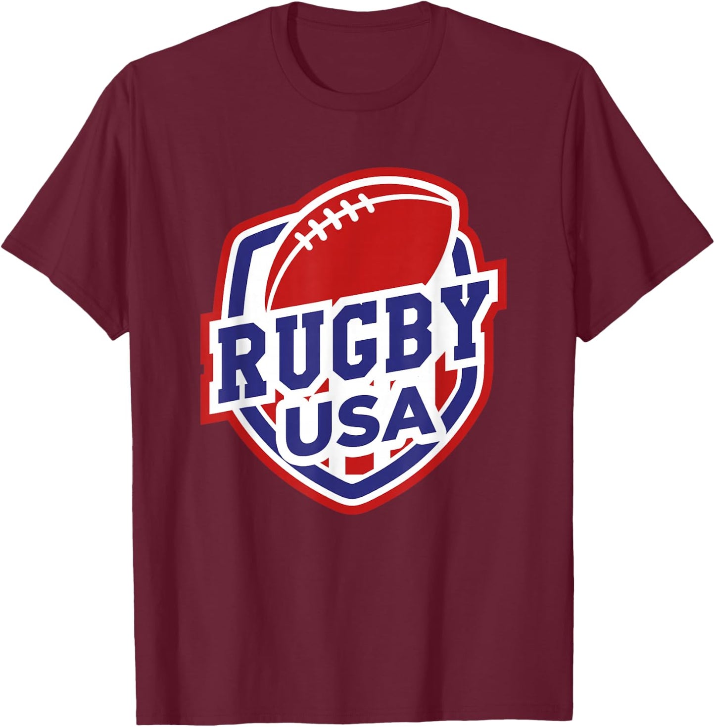 Rugby USA Support The Team Shirt Football USA Flag T-Shirt - T-Shirt | Maroon