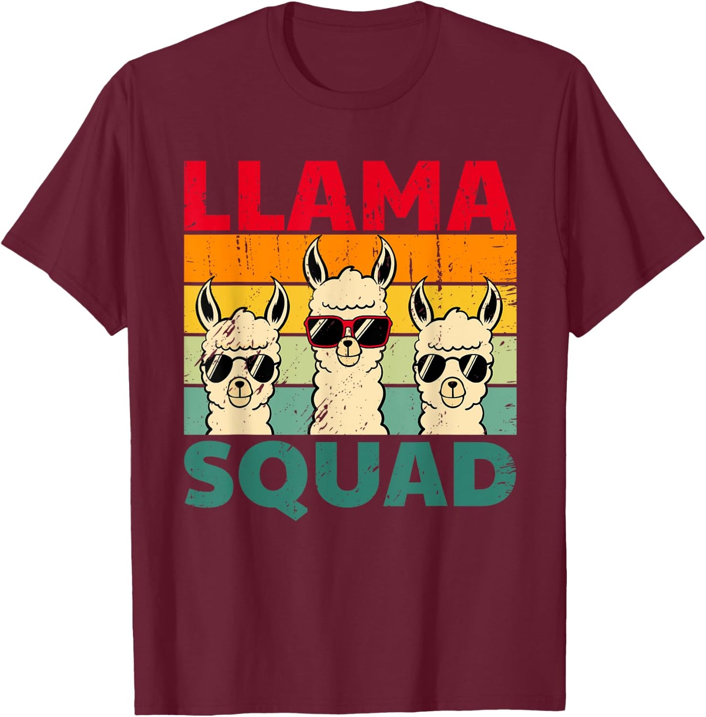 Funny Llama Design Women Llama Alpaca Farm Animal T-Shirt - T-Shirt | Maroon