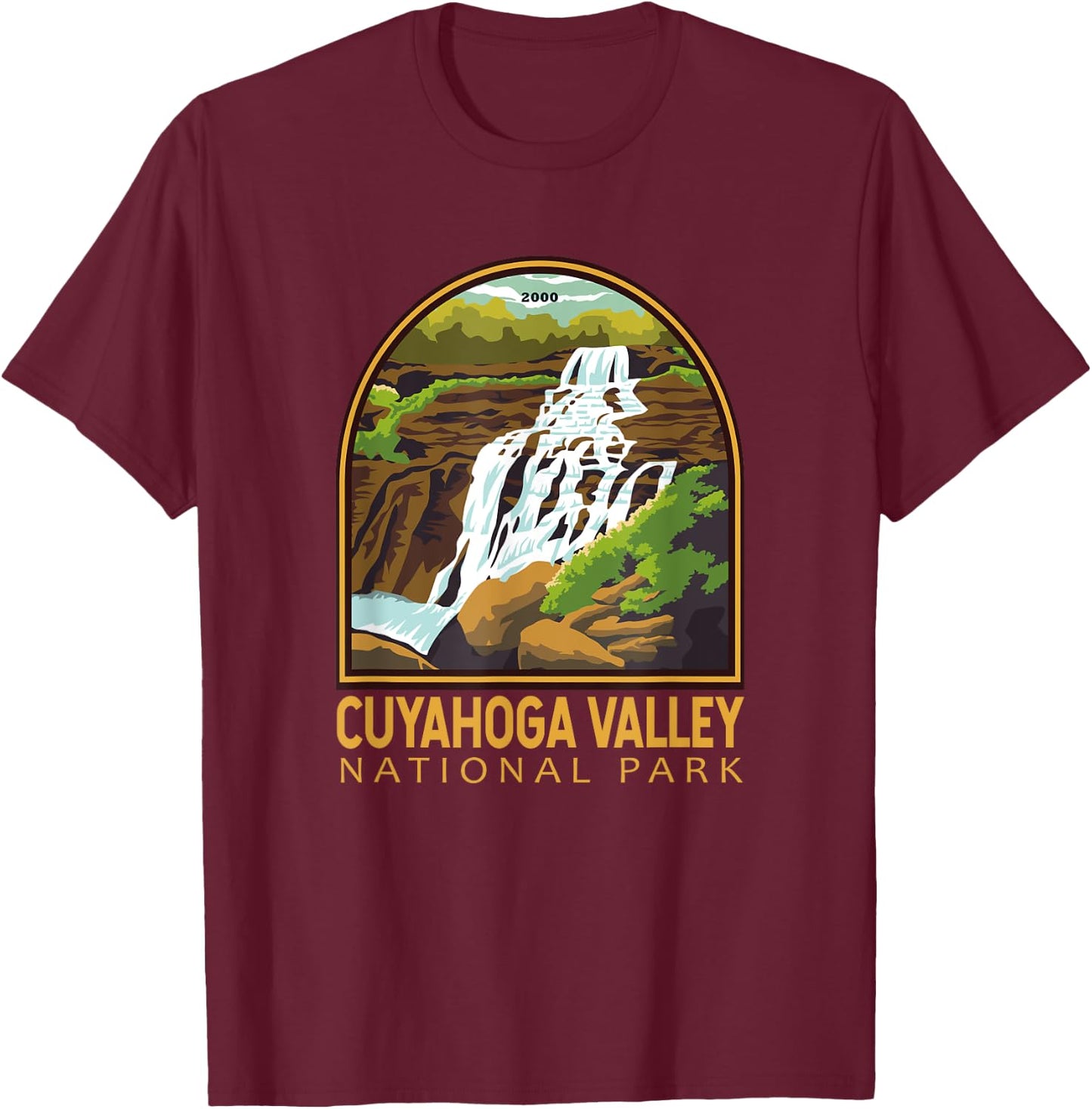 Cuyahoga Valley National Park Vintage Emblem T-Shirt - T-Shirt | Maroon