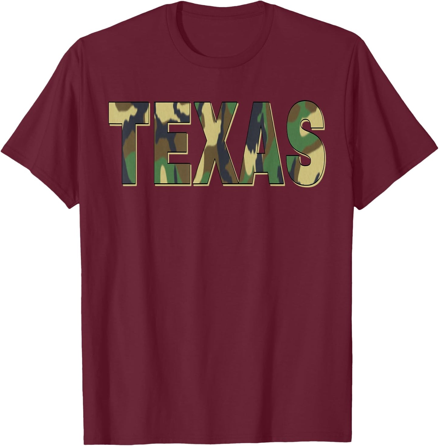 Texas Camouflage Men, Women & Kids Camo Texas T-Shirt - T-Shirt | Maroon