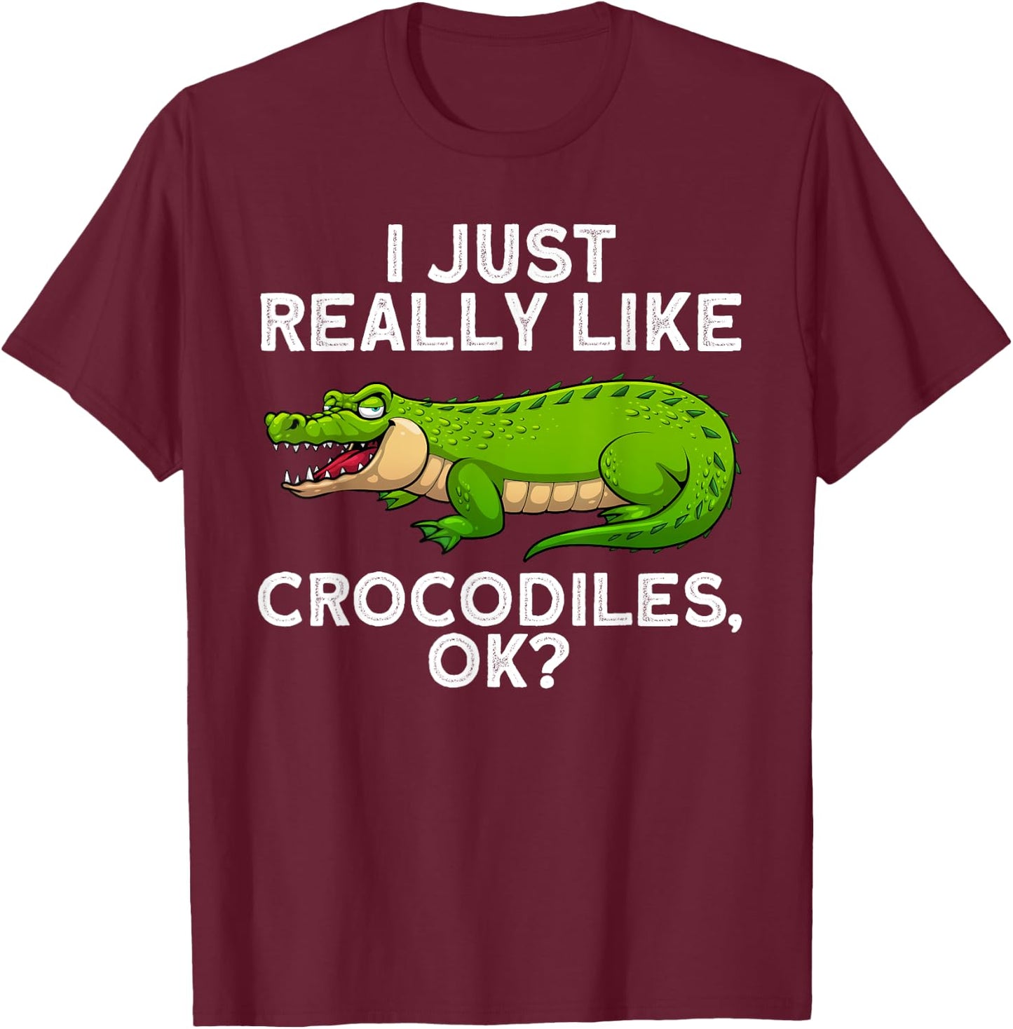 Funny Crocodile Women Kids Alligator Crocodile Lover T-Shirt - T-Shirt | Maroon