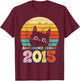 Awesome Since 2015 Cat For Girl Boy Its My 8th Birthday T-Shirt - T-Shirt | Maroon