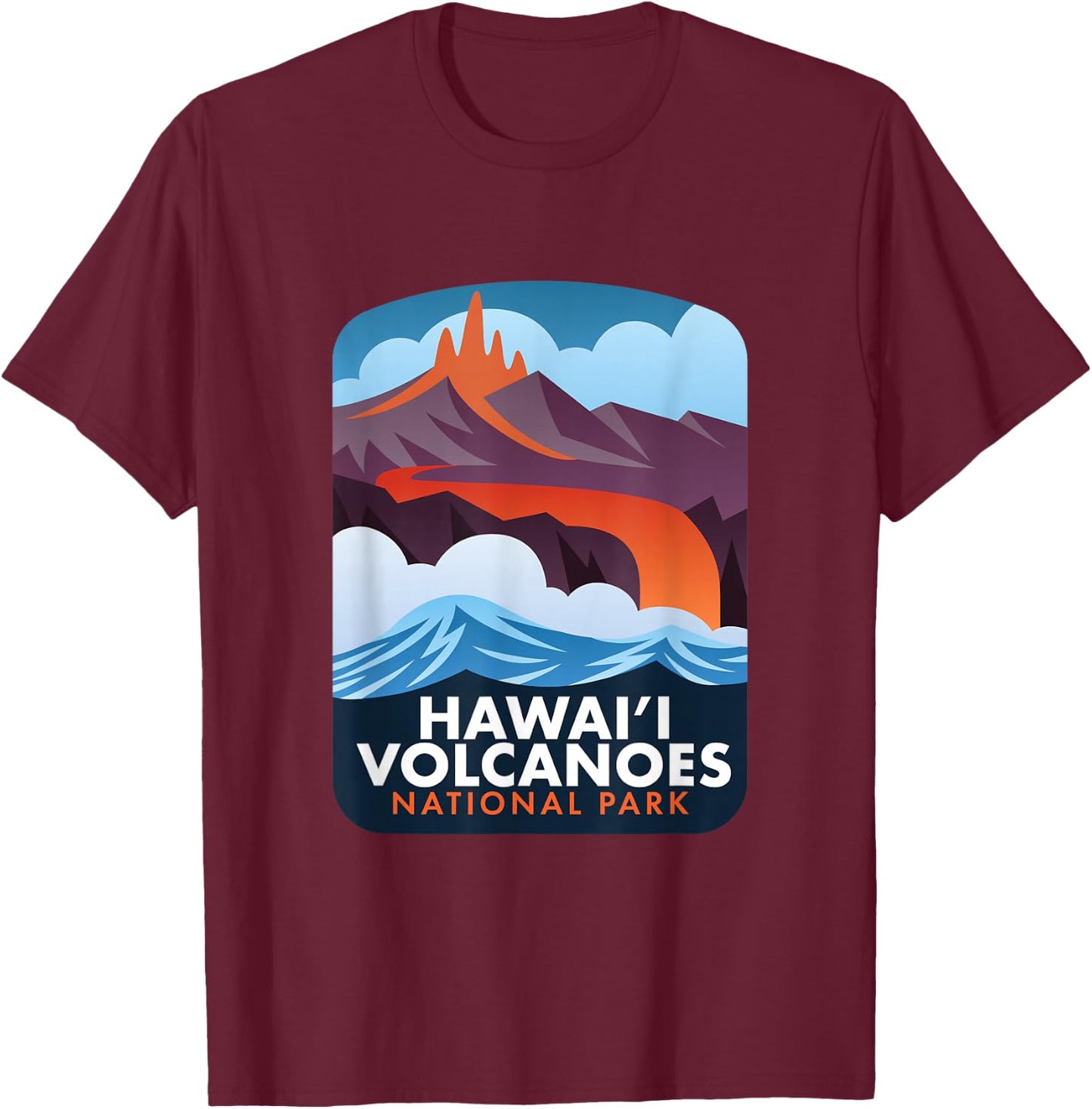 Hawaii Volcanoes National Park T-Shirt - T-Shirt | Maroon