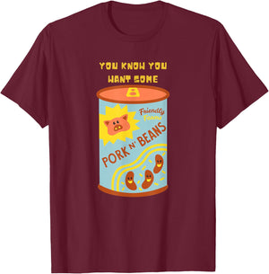 Funny Thanksgiving Pork and Beans Dinner T-Shirt - T-Shirt | Maroon