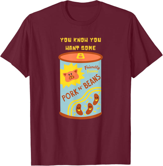 Funny Thanksgiving Pork and Beans Dinner T-Shirt - T-Shirt | Maroon