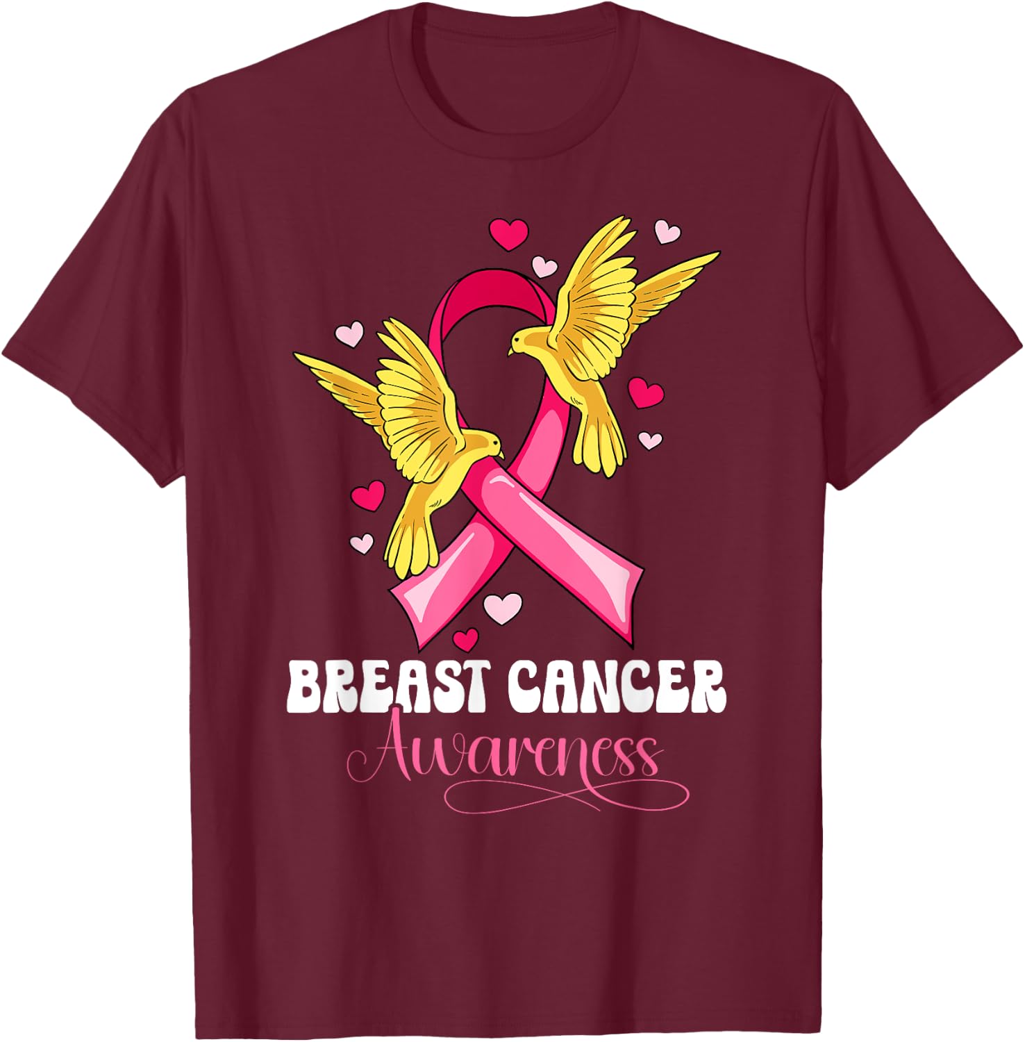 Breast Cancer Awareness T-Shirt - T-Shirt | Maroon