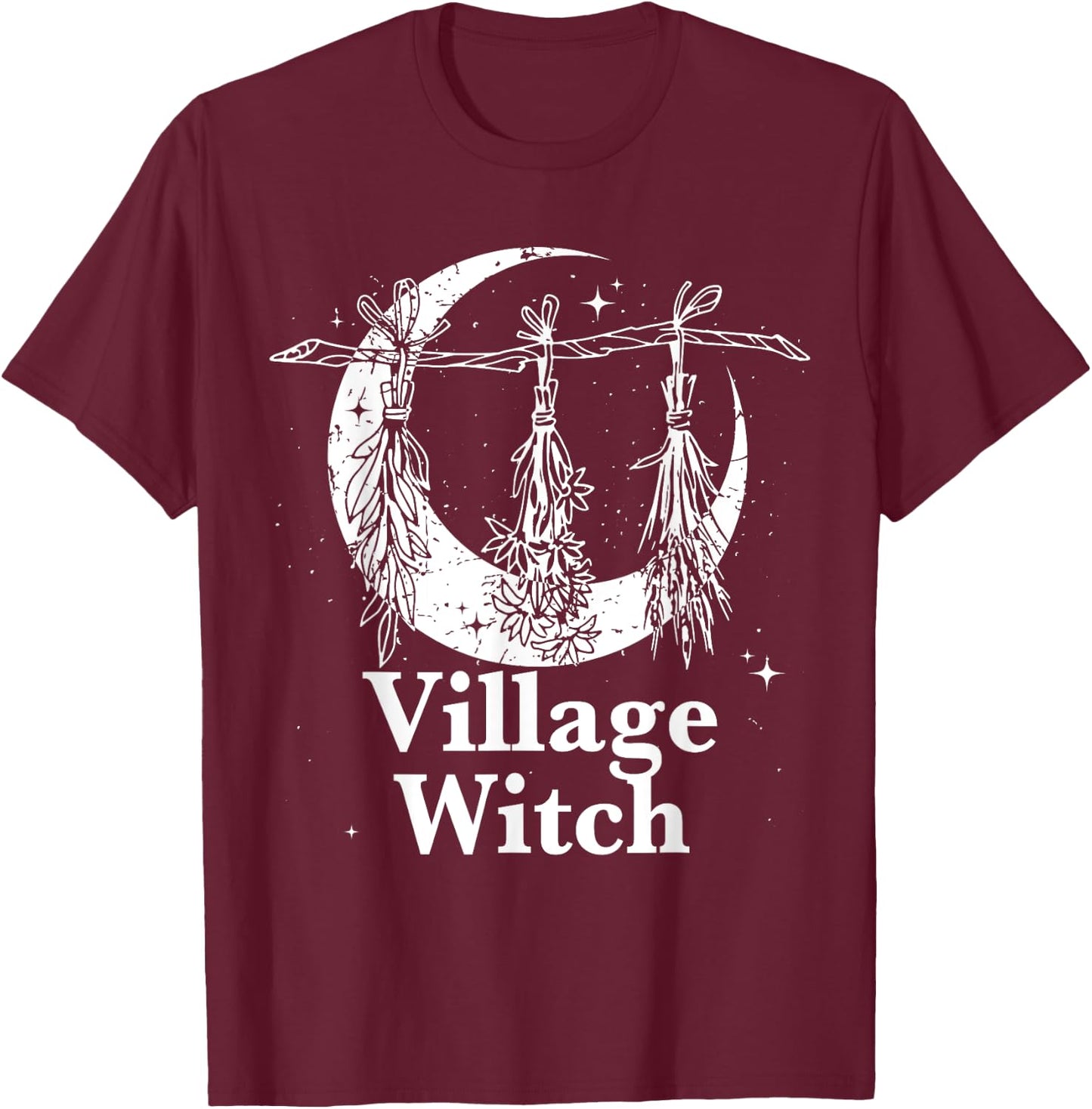 Village Witch Gothic Occult Wicca Pagan Nature T-Shirt - T-Shirt | Maroon