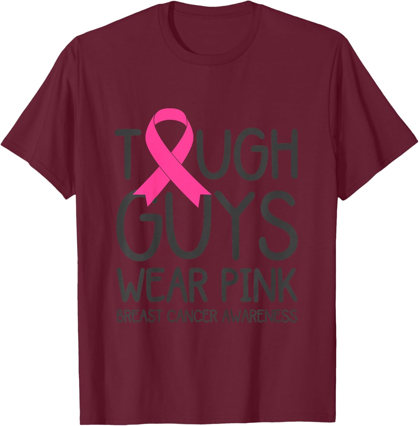 Kids Toddler Boys Breast Cancer Awareness Pink Ribbon Funny T-Shirt - T-Shirt | Maroon