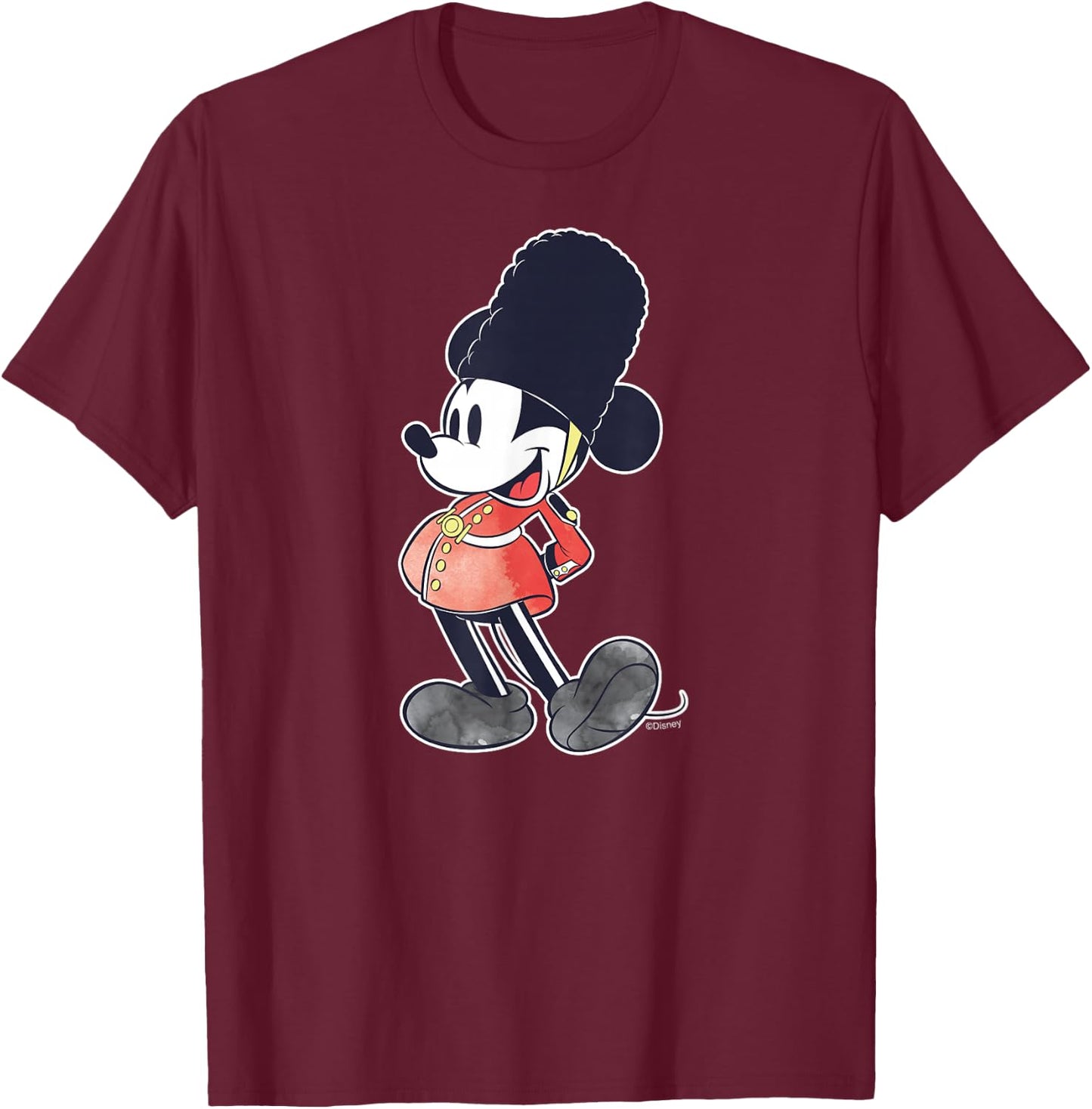 Disney Mickey Mouse King's Coronation 2023 Guard England UK T-Shirt - T-Shirt | Maroon