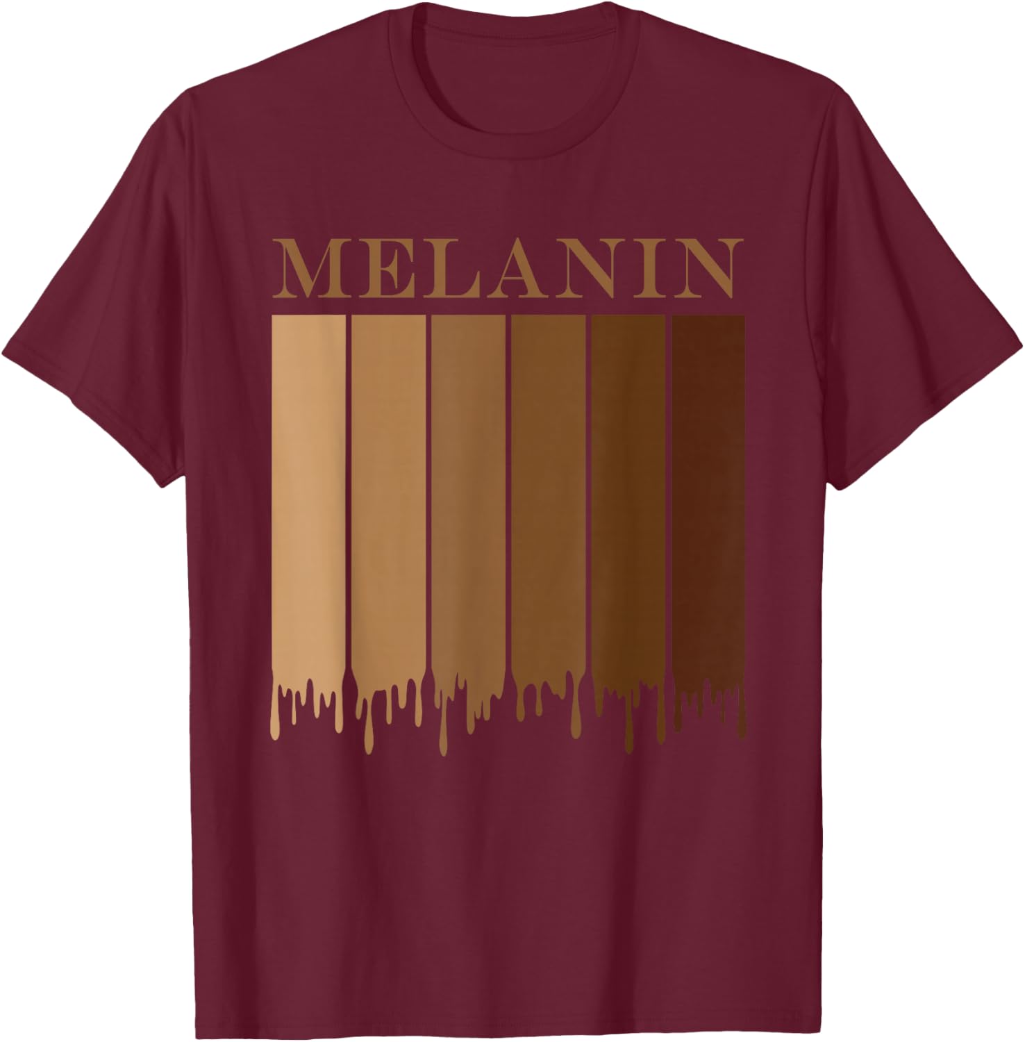 Drippin Melanin Black History Month shirt girls BHM T-Shirt - T-Shirt | Maroon