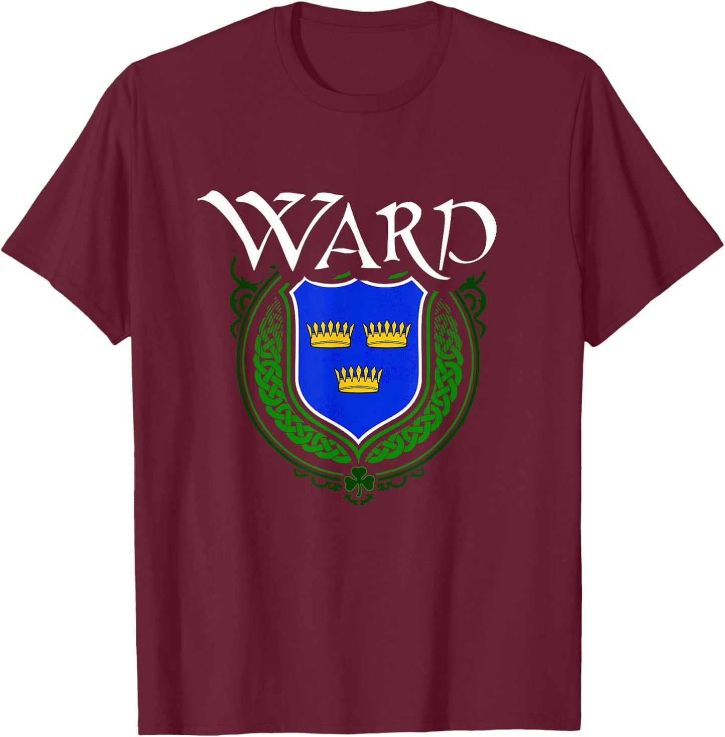Ward Surname Irish Clan Tartan Badge Ireland T-Shirt - T-Shirt | Maroon