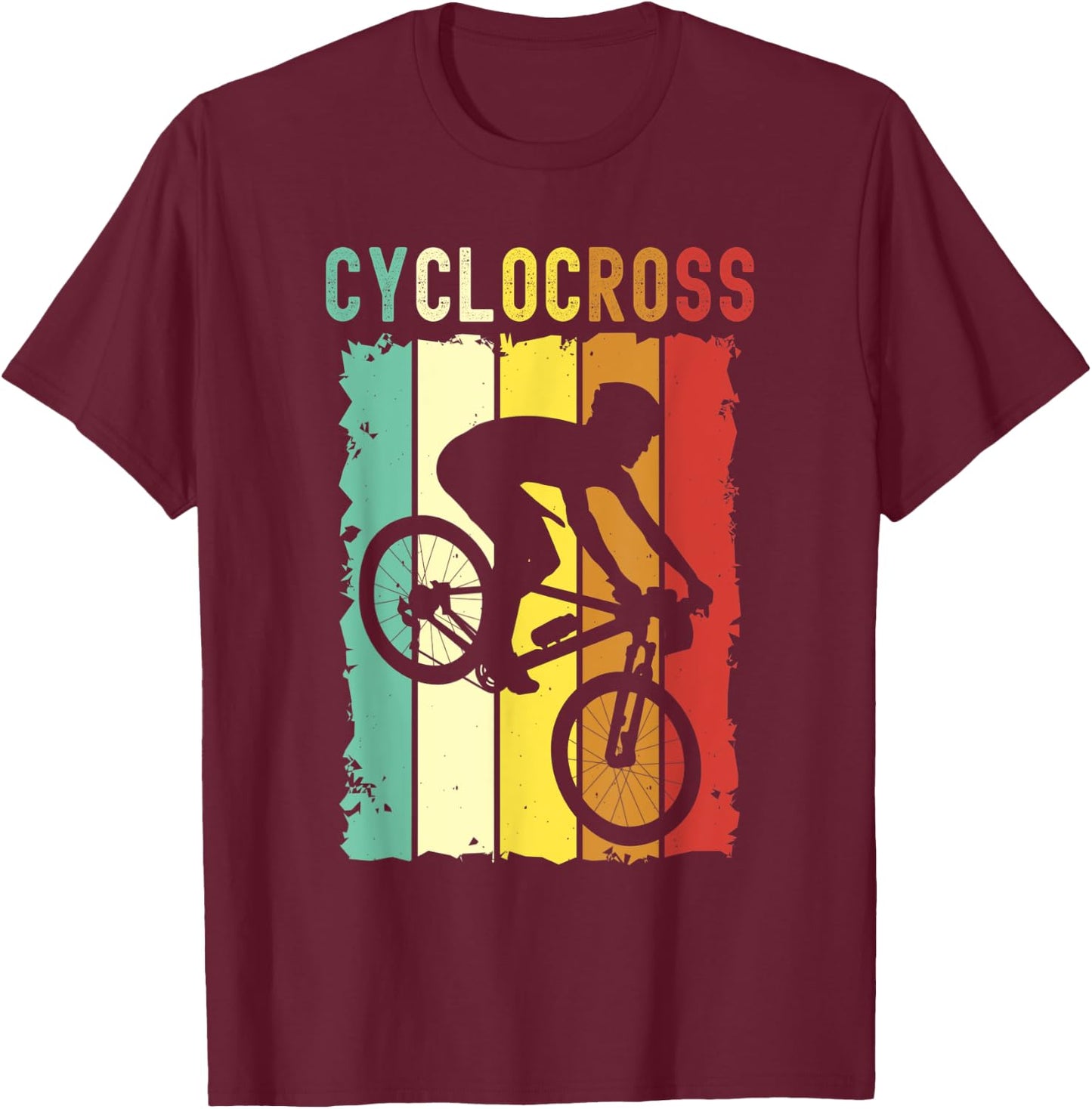 Cyclocross With Cyclocross Bicycle T-Shirt - T-Shirt | Maroon