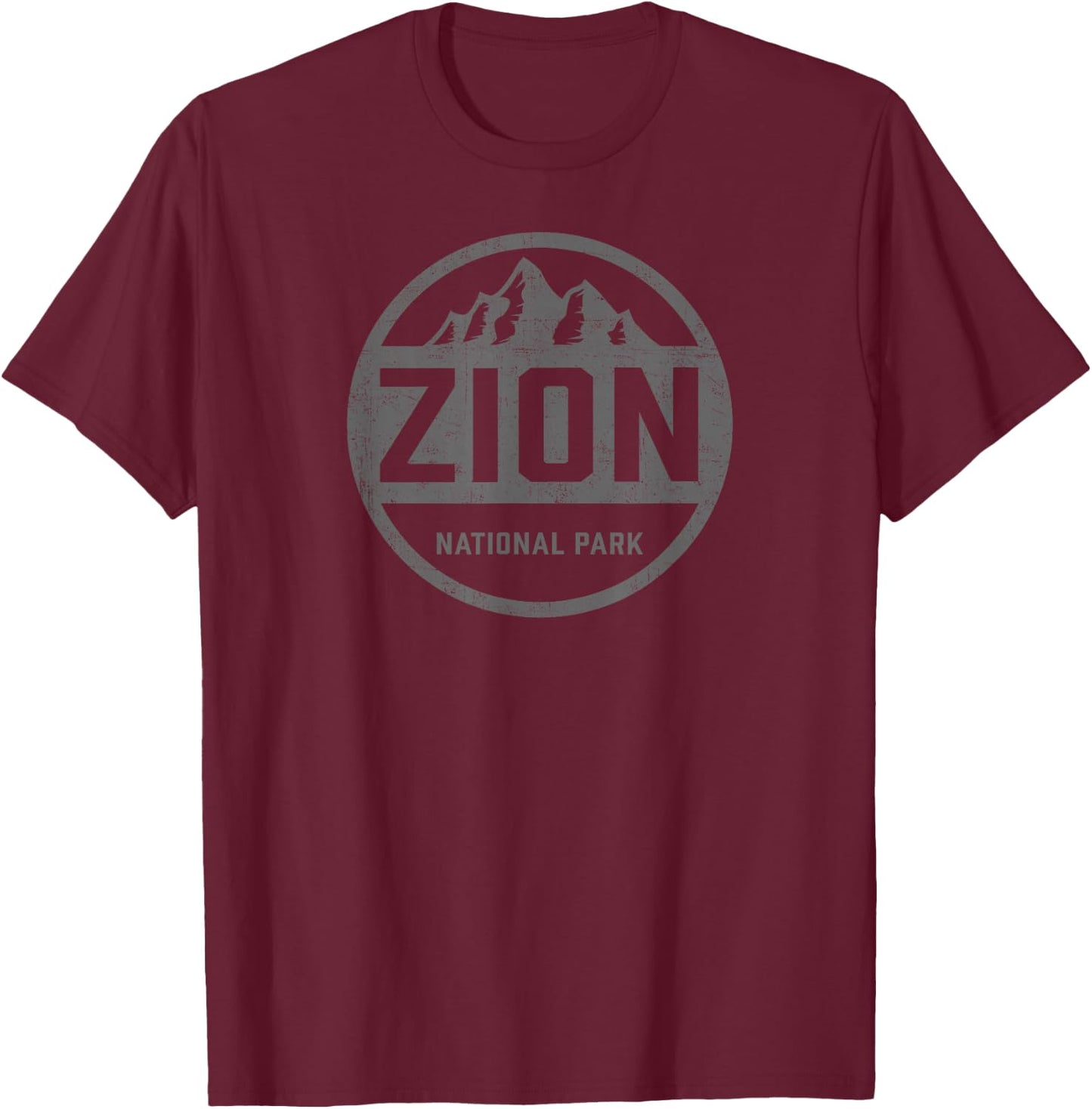 Retro Zion National Park Utah Mountain Women Men Kids Hiking T-Shirt - T-Shirt | Maroon