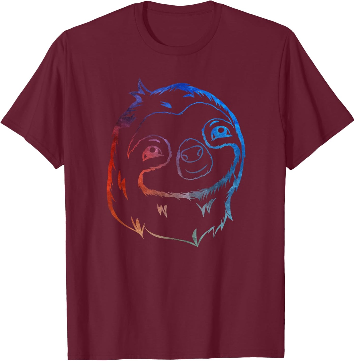 Sloth Art Funny Animal Arboreal Lover Outfit Men Women Kids T-Shirt - T-Shirt | Maroon
