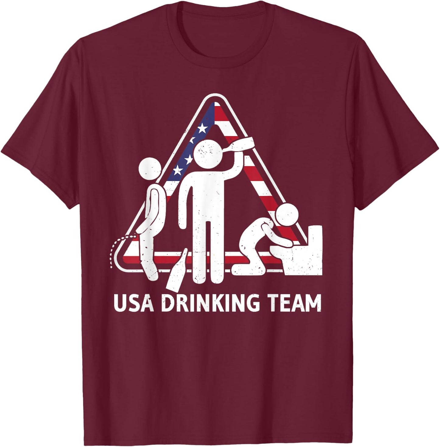 USA Drinking Team Shirt Beer Funny T-Shirt - T-Shirt | Maroon