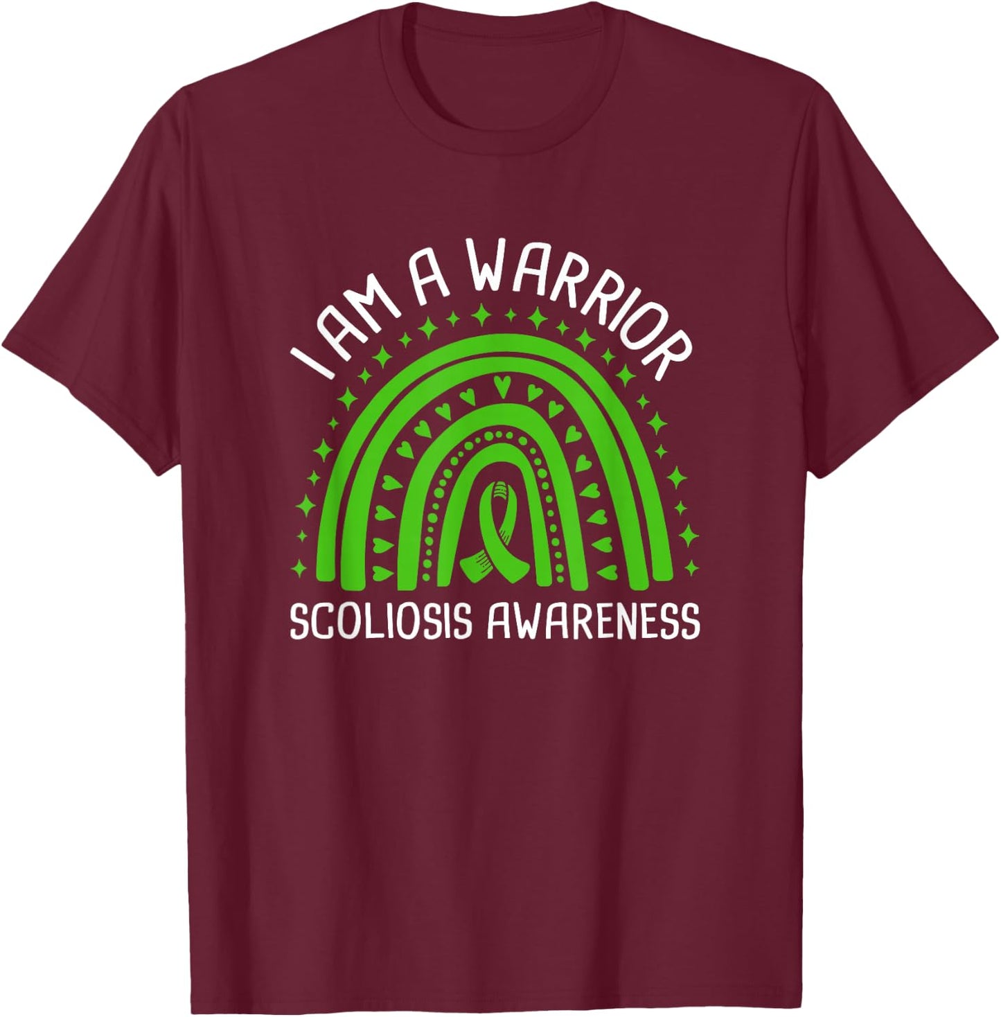 I Am A Warrior Scoliosis Awareness T-Shirt - T-Shirt | Maroon