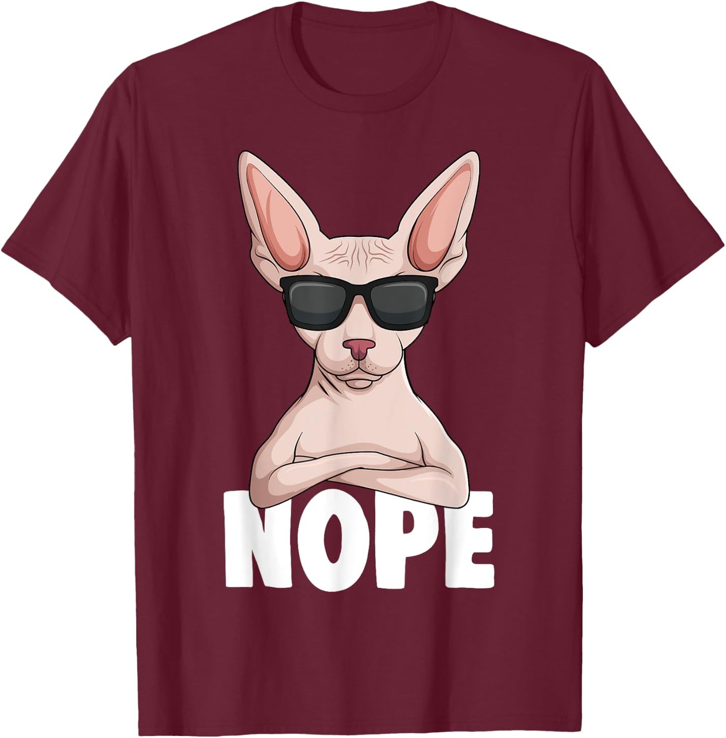 Sphynx Cat Sphinx Hairless Cat T-Shirt - T-Shirt | Maroon