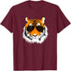 Tiger Design Co Cool Cat Tiger Sunglasses - Adults, Black, Short Sleeve, Size S T-Shirt - T-Shirt | Maroon
