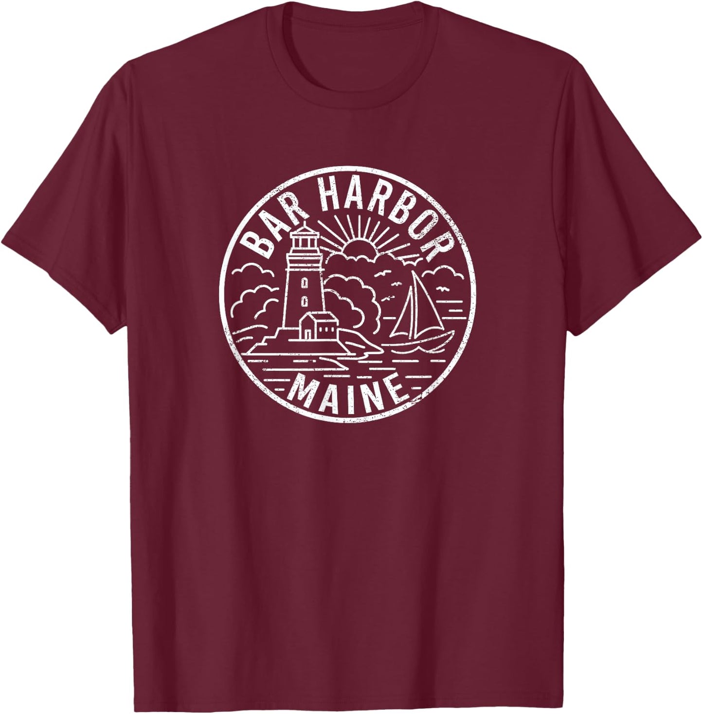 Bar Harbor Maine T-Shirt - T-Shirt | Maroon