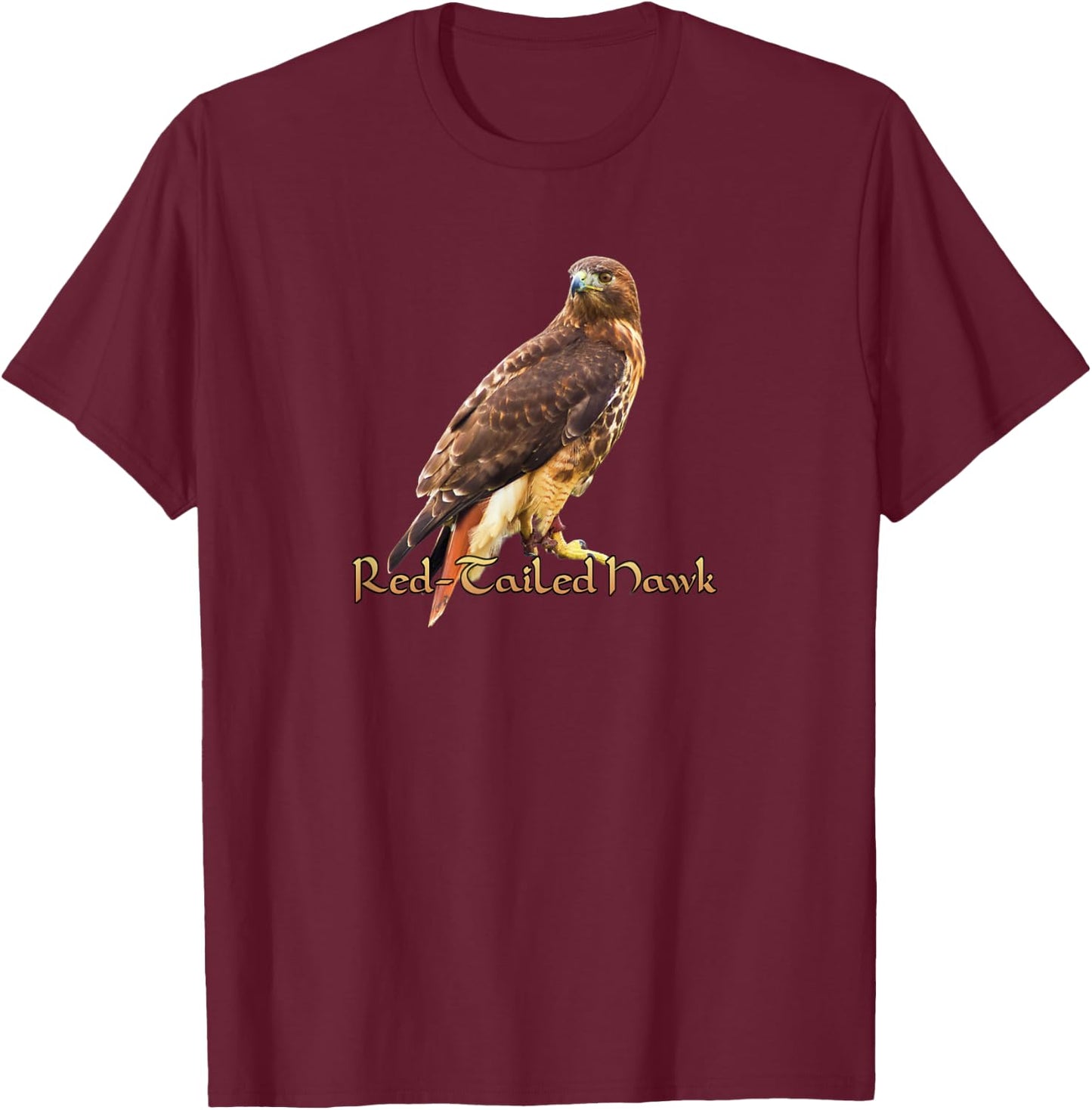 Red Tailed Hawk Wildlife T-Shirt - T-Shirt | Maroon