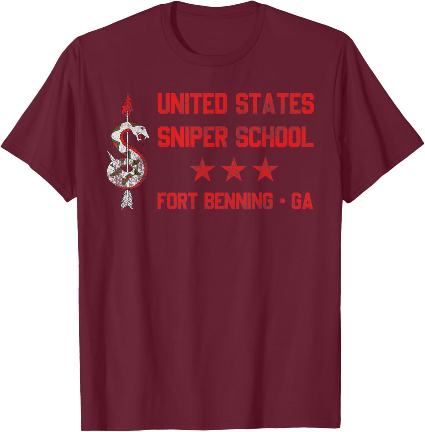 Sniper School Fort Benning 3-16 CAV Armor US Army T-Shirt - T-Shirt | Maroon