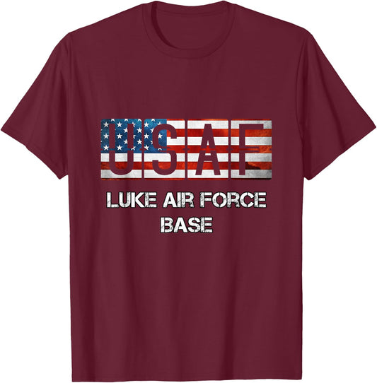Luke Air Force Base Distressed T-Shirt - T-Shirt | Maroon
