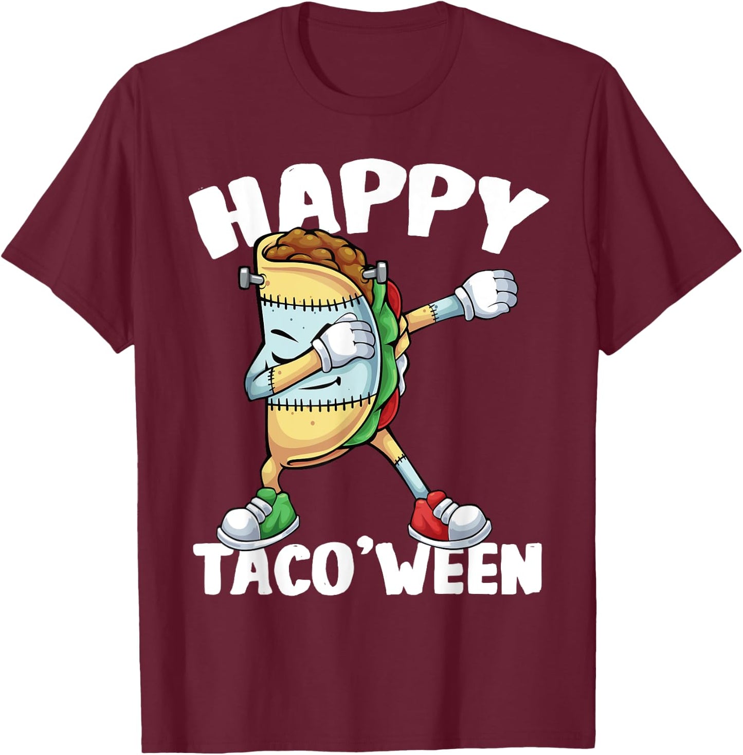 Happy Taco'Ween Spooky Taco Monster Halloween Boys Kids T-Shirt - T-Shirt | Maroon