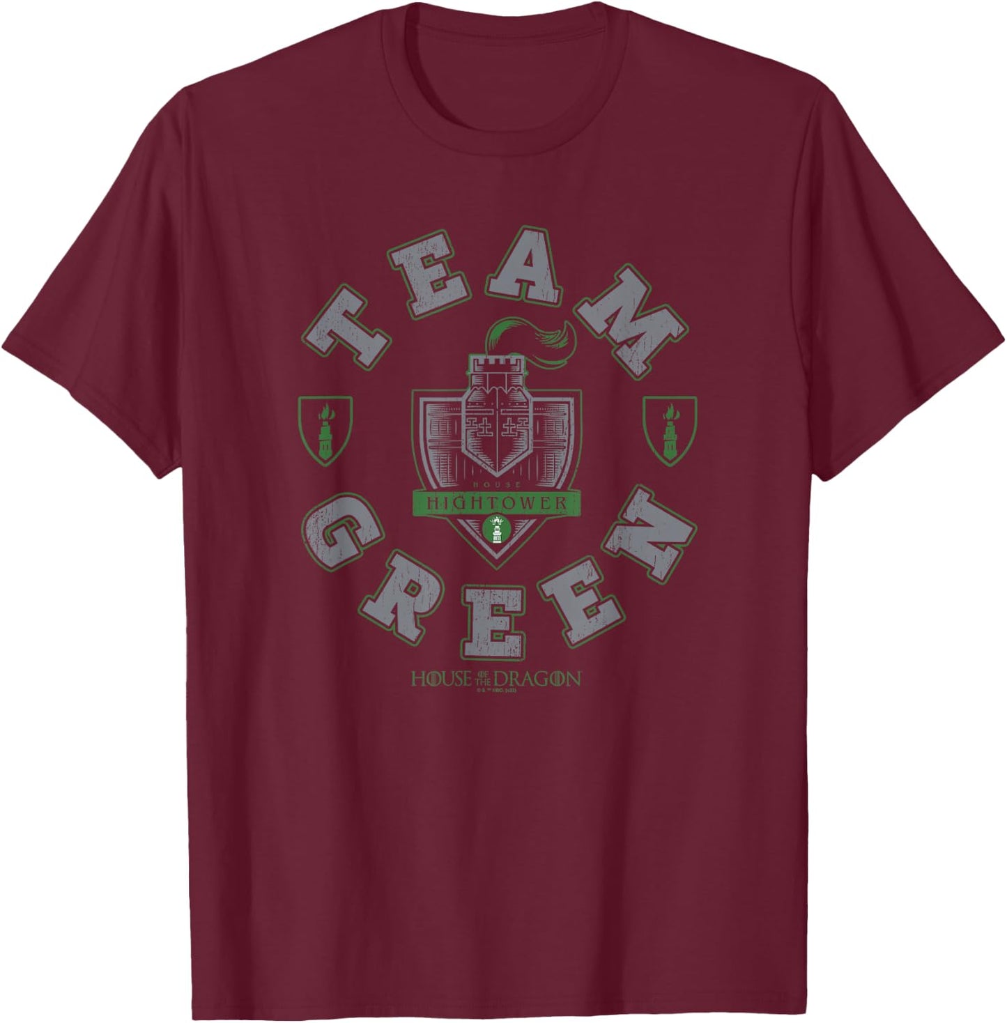 House Of The Dragon Team Green Hightower House Logo T-Shirt - T-Shirt | Maroon