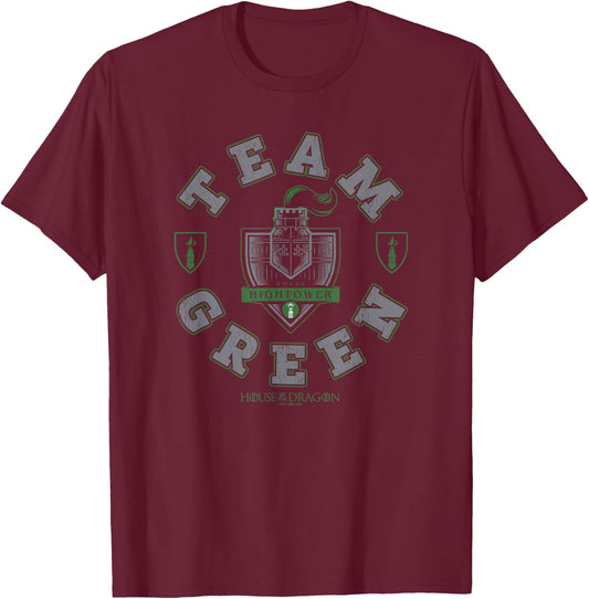 House Of The Dragon Team Green Hightower House Logo T-Shirt - T-Shirt | Maroon