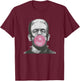 Frankenstein Monster with Pink Bubblegum Bubble T-Shirt - T-Shirt | Maroon