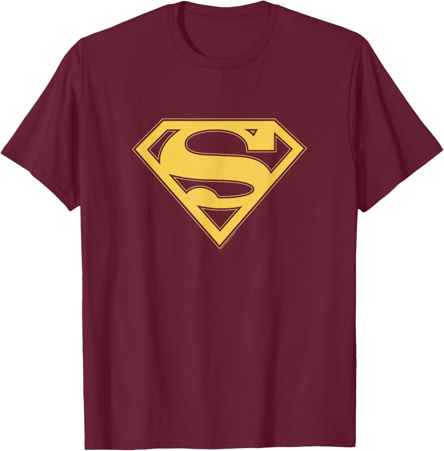 Superman Gold & Black Shield T-Shirt - T-Shirt | Maroon