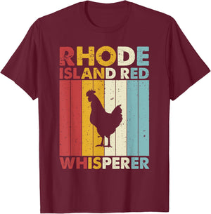 Chicken Dad Mom Whisperer - Farmer Vintage Rhode Island Red T-Shirt - T-Shirt | Maroon