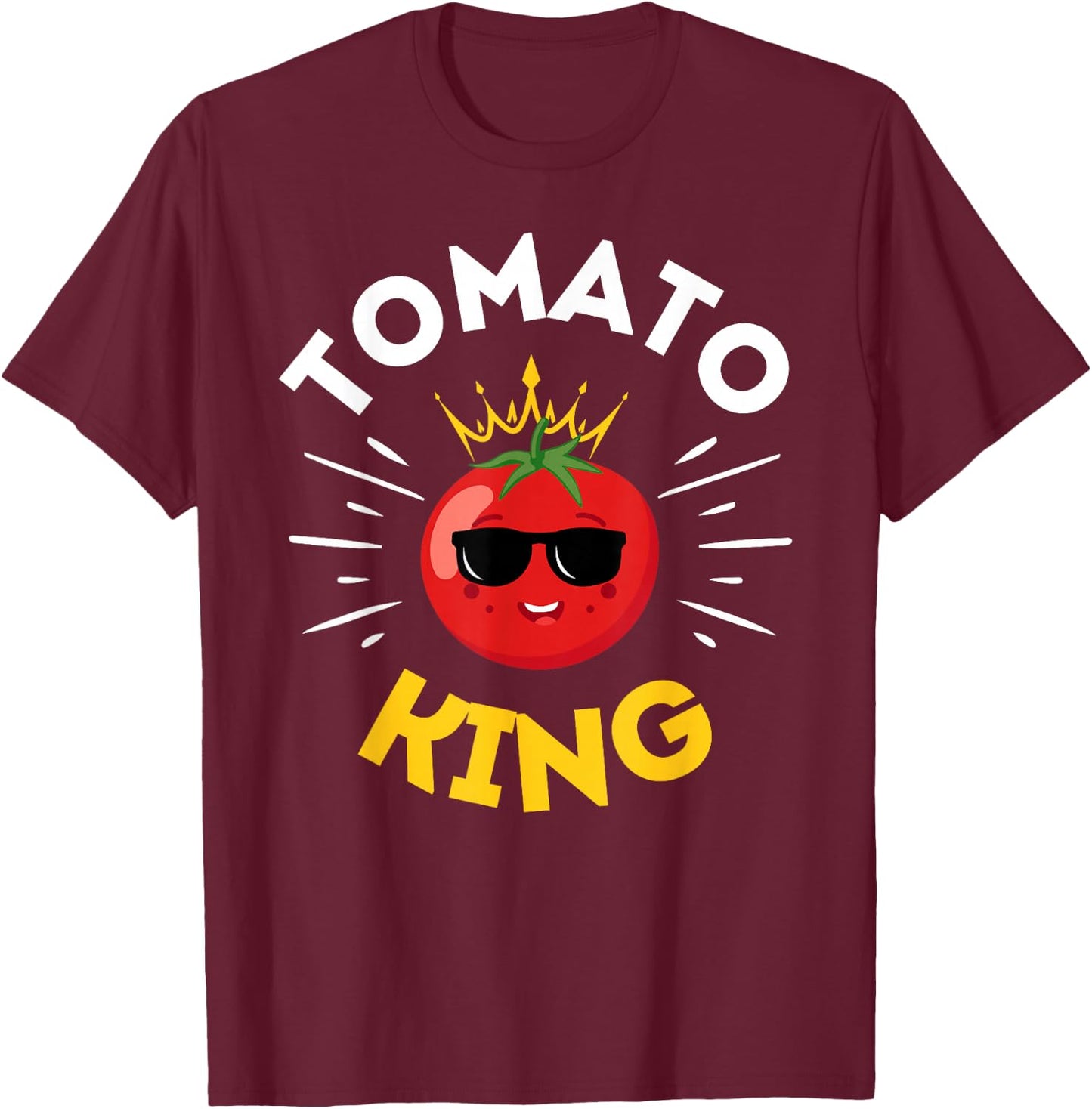 Funny Tomato King Dad Vegetable Fathers' Day Gardener T-Shirt - T-Shirt | Maroon