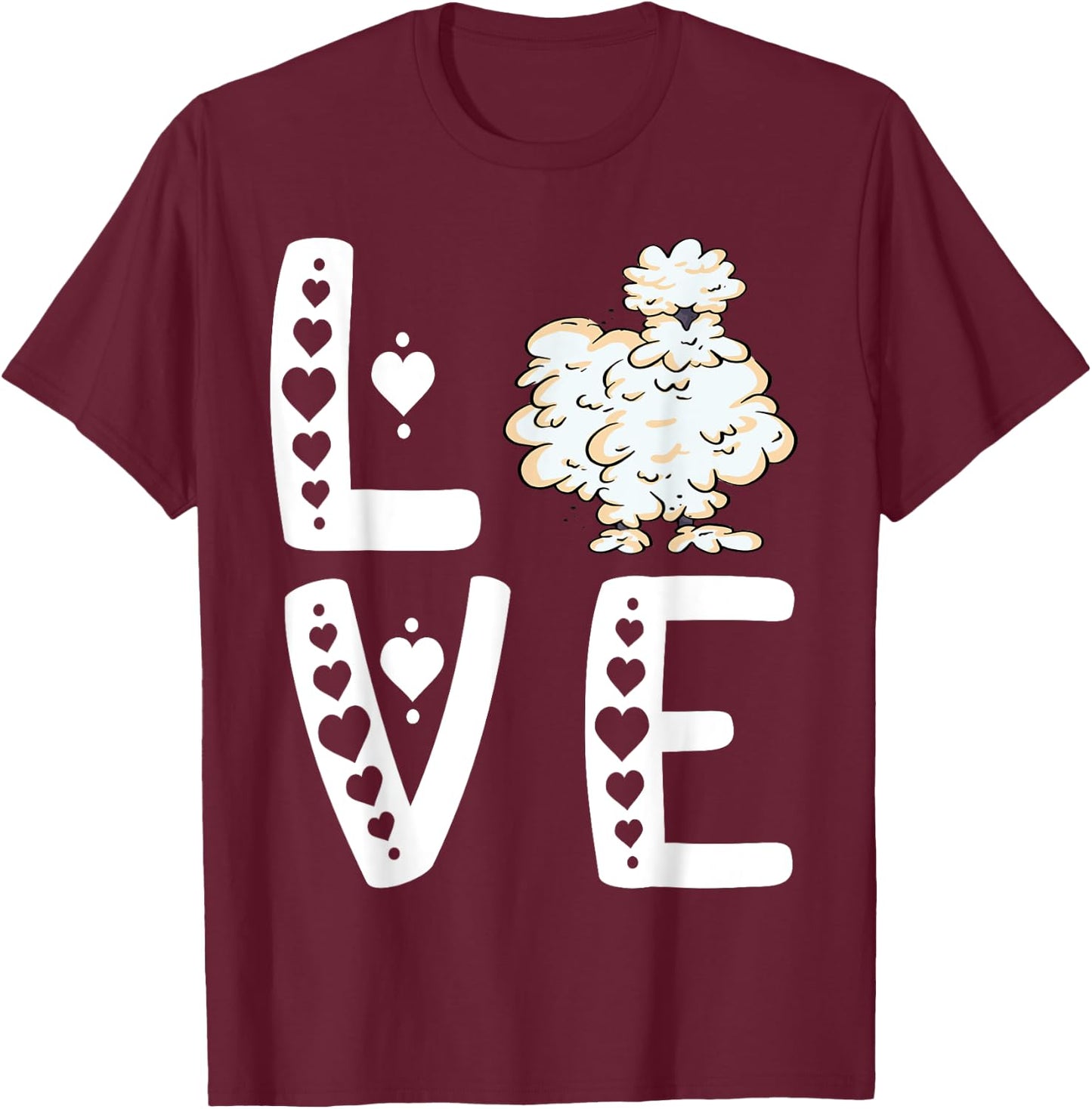 Silkie Chicken Love Silkie Chicken Lover Silky Chicken T-Shirt - T-Shirt | Maroon