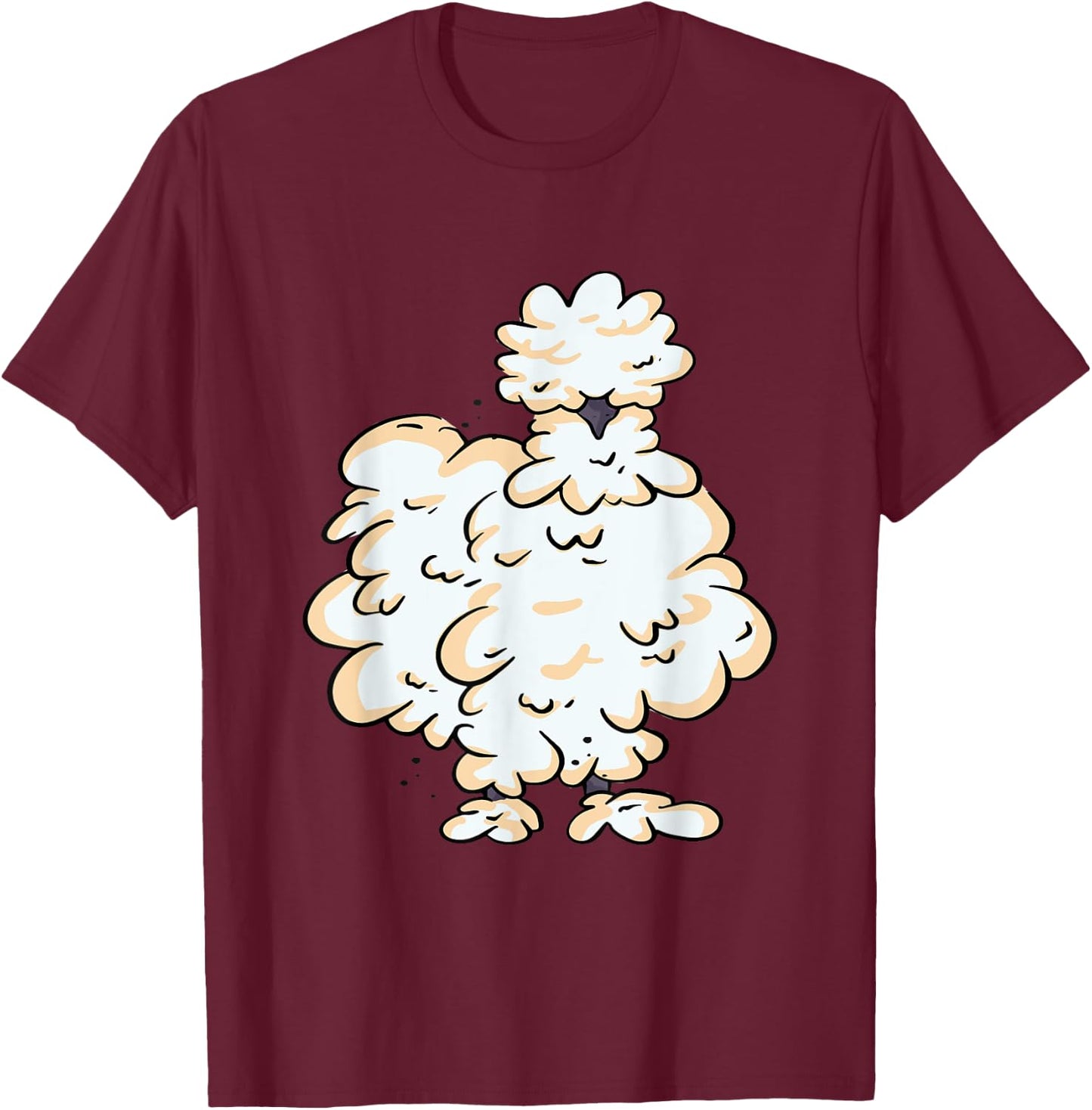 Silkie Chicken Smooth Cuddly Bird Silk Chicken Silky Chicken T-Shirt - T-Shirt | Maroon