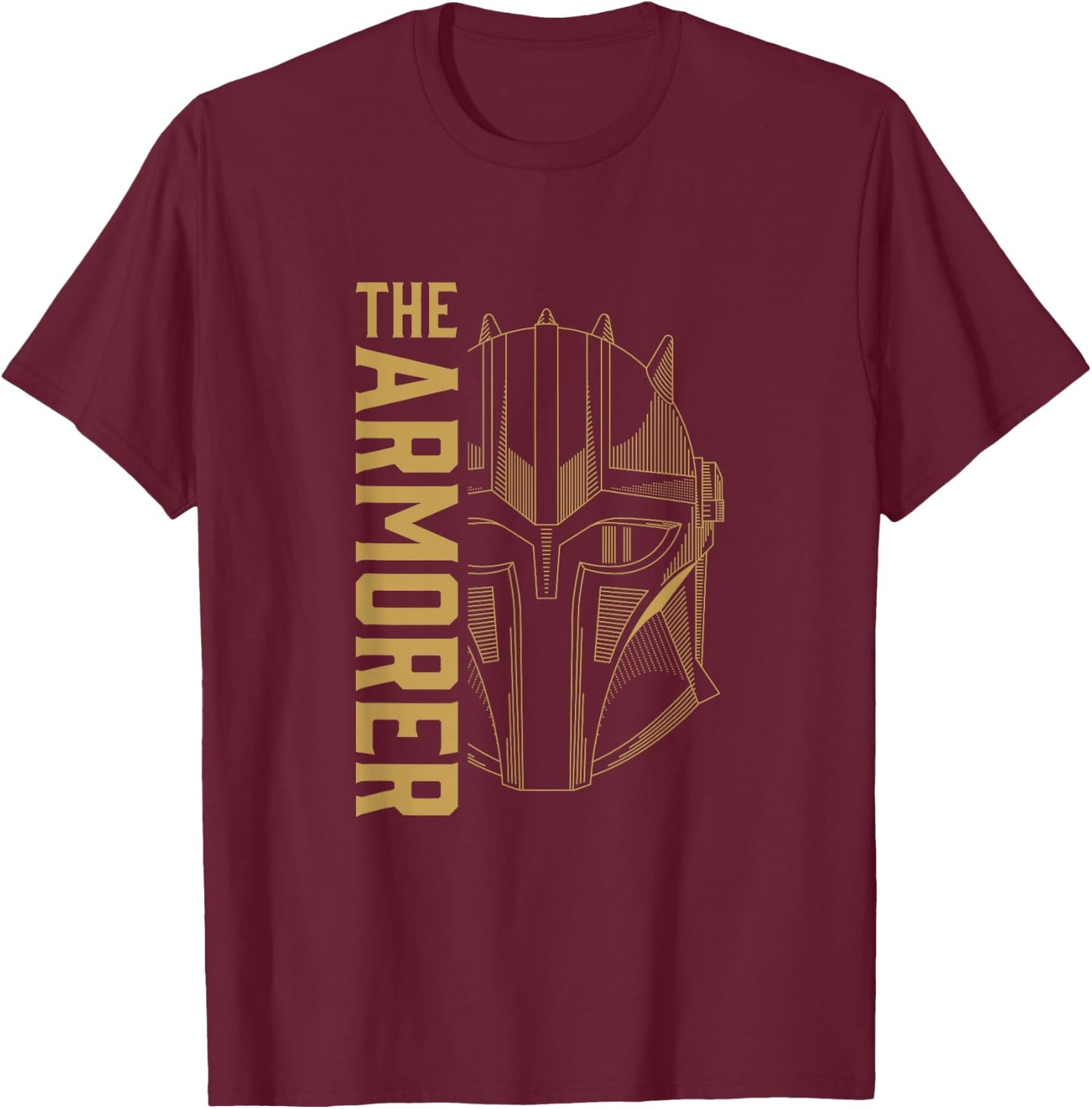 Star Wars: The Mandalorian The Armorer Title Icon Logo T-Shirt - T-Shirt | Maroon