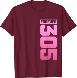Miami Florida 305 Area Code Forever Vintage FL T-Shirt - T-Shirt | Maroon