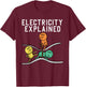 Funny Electrician Women Electricity Engineer Nerd T-Shirt - T-Shirt | Maroon