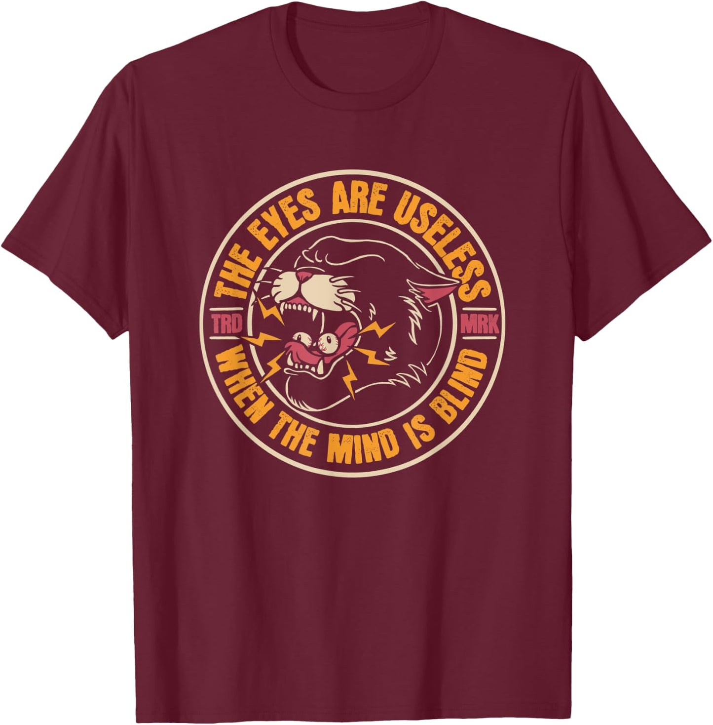 Panther American Traditional Tattoo Ink Old School Flash T-Shirt - T-Shirt | Maroon